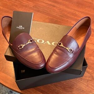 Coach Haley Leather Bit Loafers - Wine/Burgundy - Size 8.5